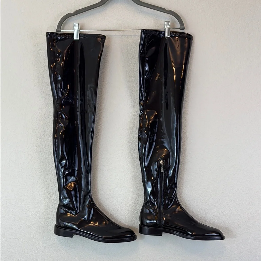 SCHUTZ‎ Kaolin Glossy Black Over The Knee Boots Size 7B